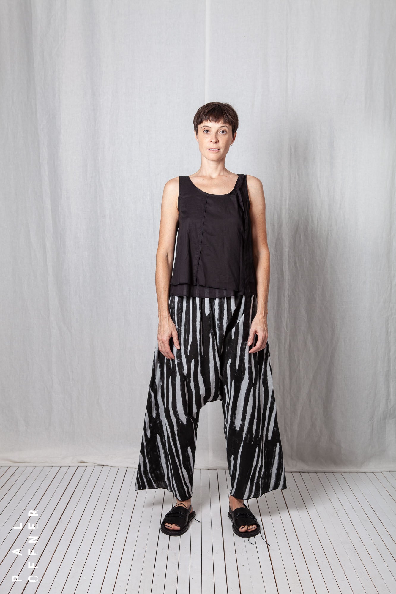 Low Crotch Pull-On Trousers_Sheer Cotton Voile