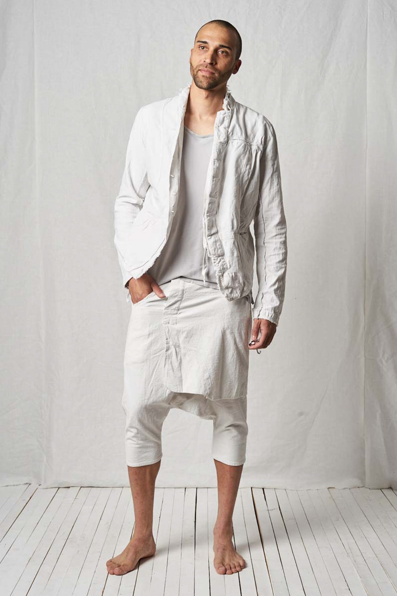 Low Crotch Skirt Trousers_Crepe Stretch