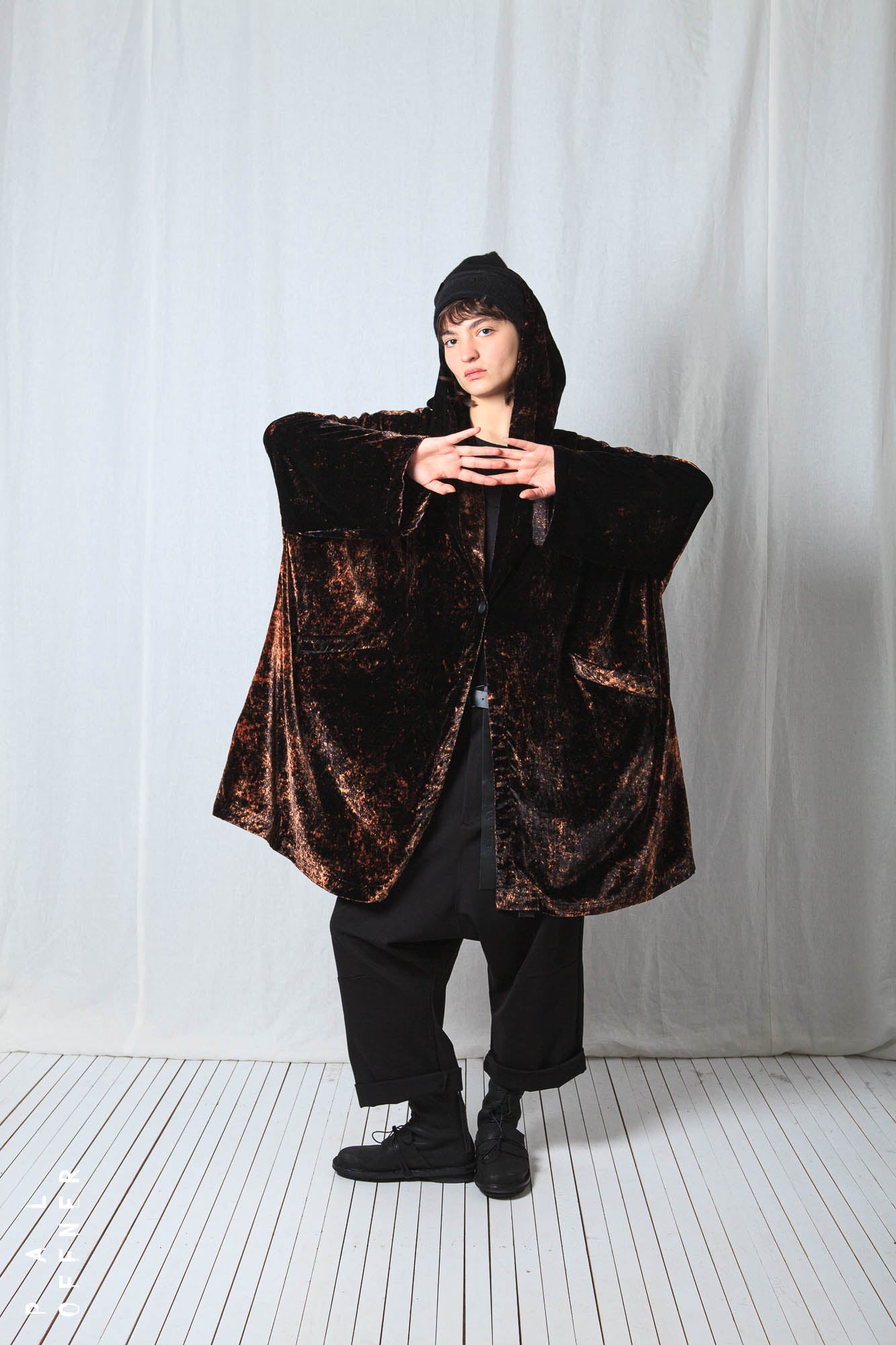 Oversize Coat_Fluid Velvet