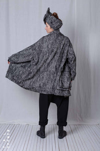 Oversize Coat_Herringbone Cotton Mix
