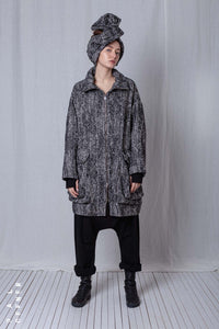 Oversize Coat_Herringbone Cotton Mix