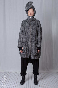 Oversize Coat_Herringbone Cotton Mix