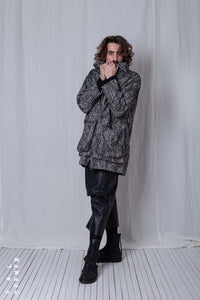 Oversize Coat_Herringbone Cotton Mix