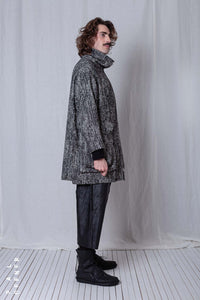 Oversize Coat_Herringbone Cotton Mix