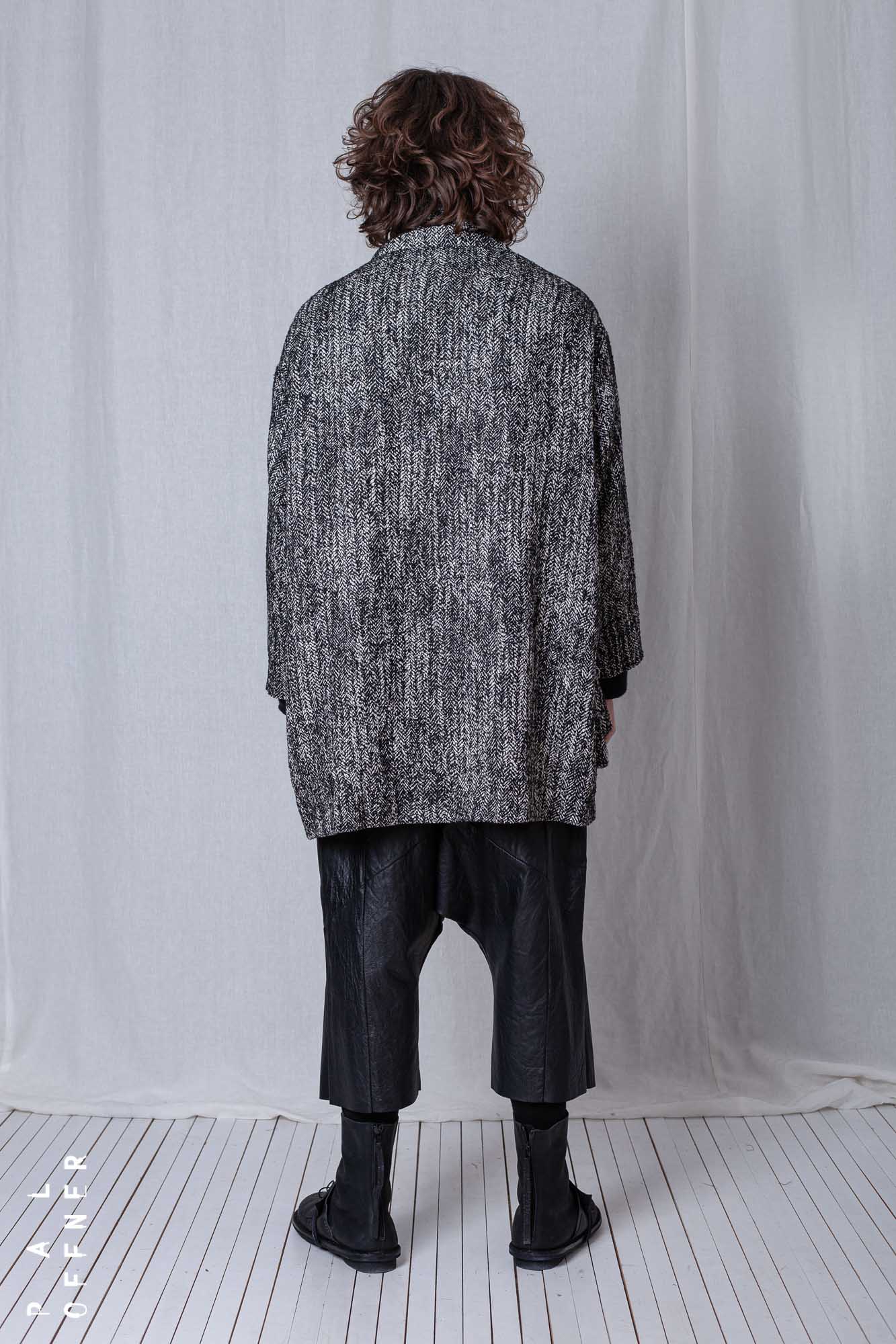 Oversize Coat_Herringbone Cotton Mix