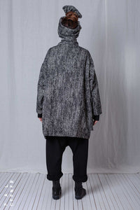 Oversize Coat_Herringbone Cotton Mix