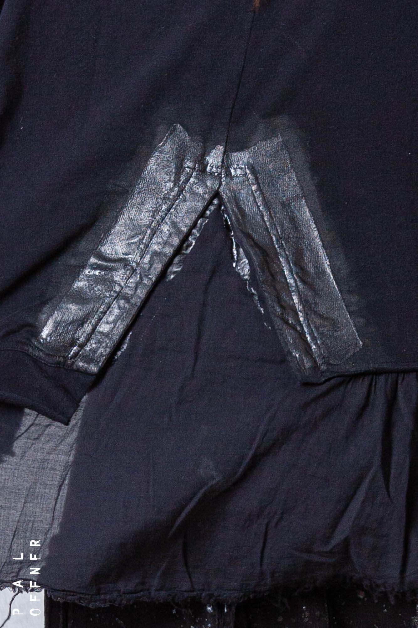 Patched Cropped Jacket_Cotton Sweat + Voile