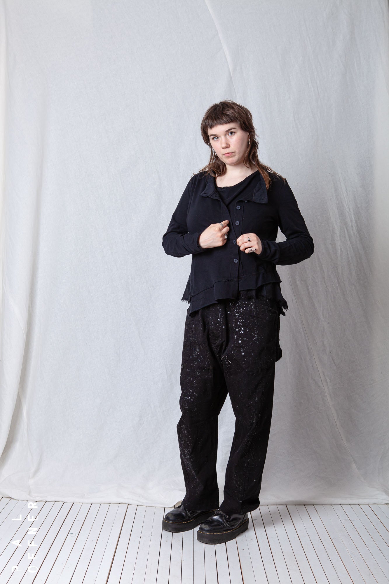 Patched Cropped Jacket_Cotton Sweat + Voile