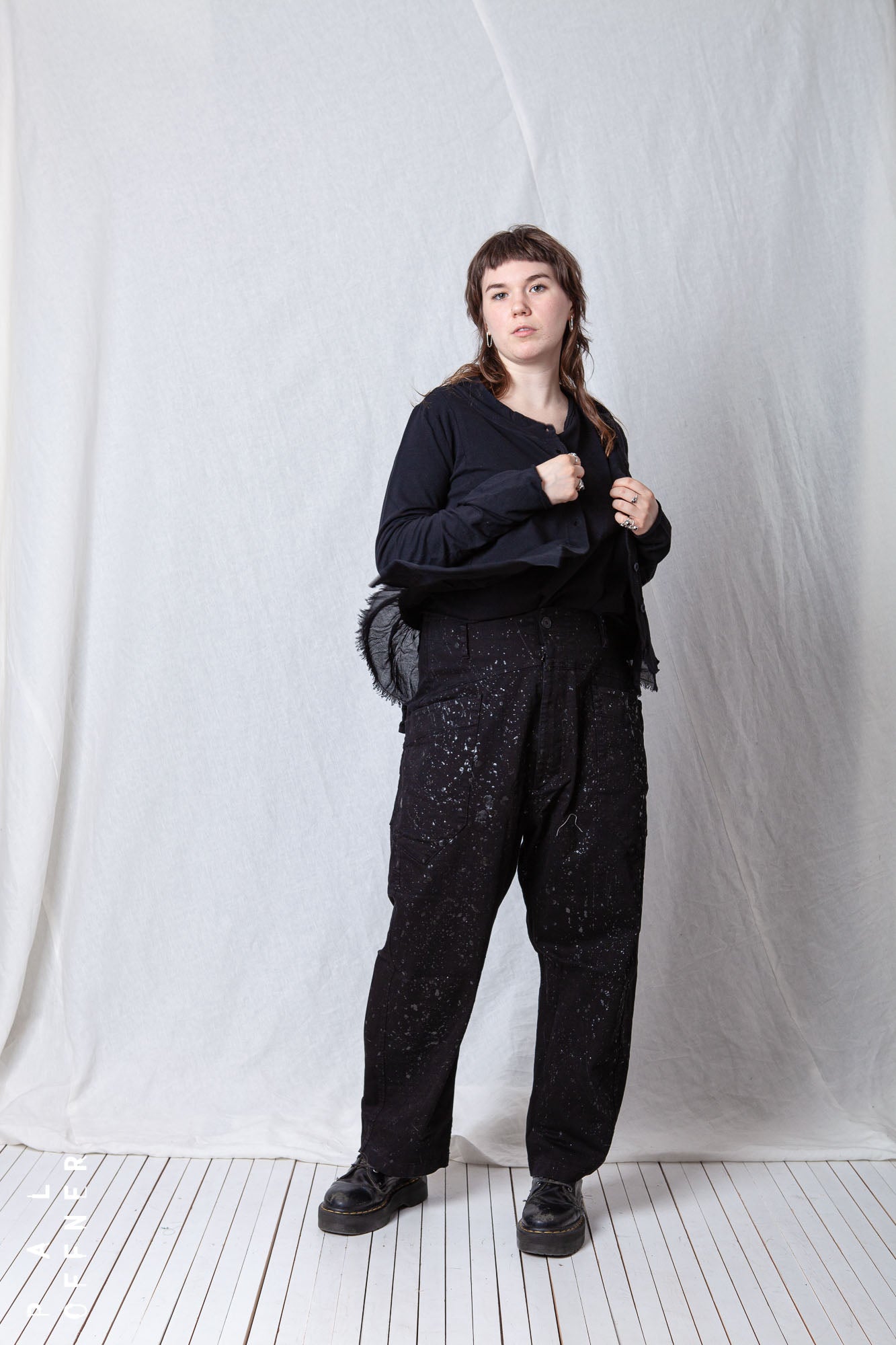 Patched Cropped Jacket_Cotton Sweat + Voile