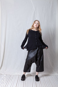 Patched Cropped Jacket_Cotton Sweat + Voile