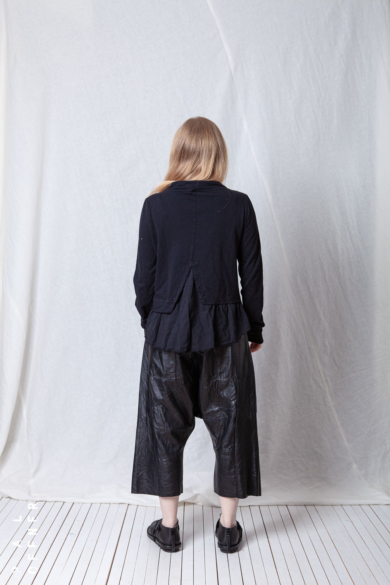 Patched Cropped Jacket_Cotton Sweat + Voile