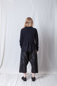 Patched Cropped Jacket_Cotton Sweat + Voile