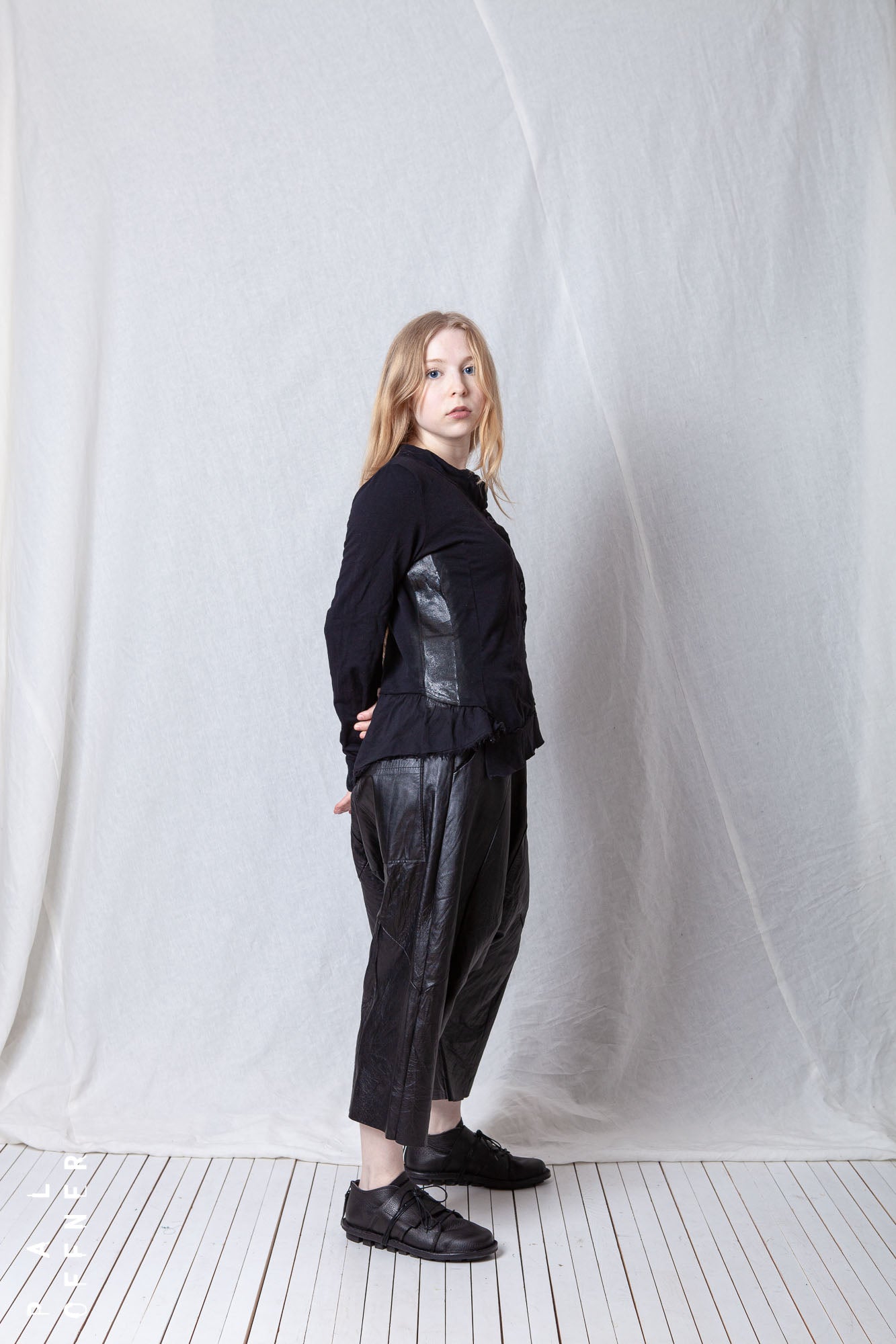 Patched Cropped Jacket_Cotton Sweat + Voile