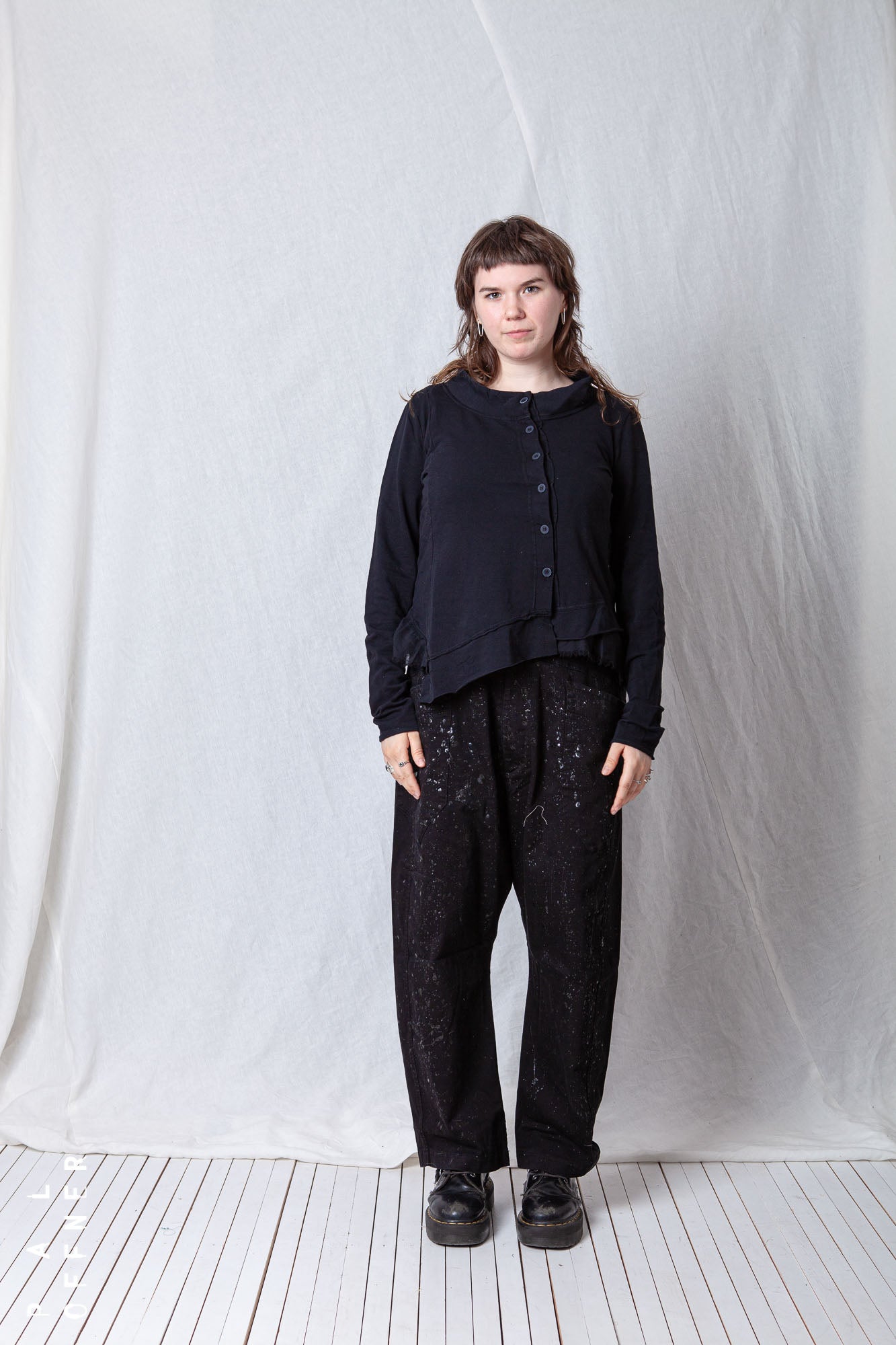 Patched Cropped Jacket_Cotton Sweat + Voile