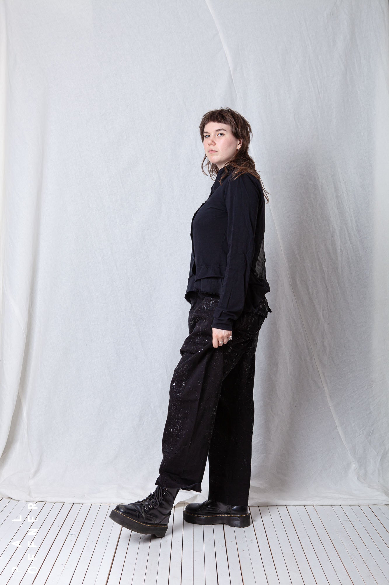 Patched Cropped Jacket_Cotton Sweat + Voile
