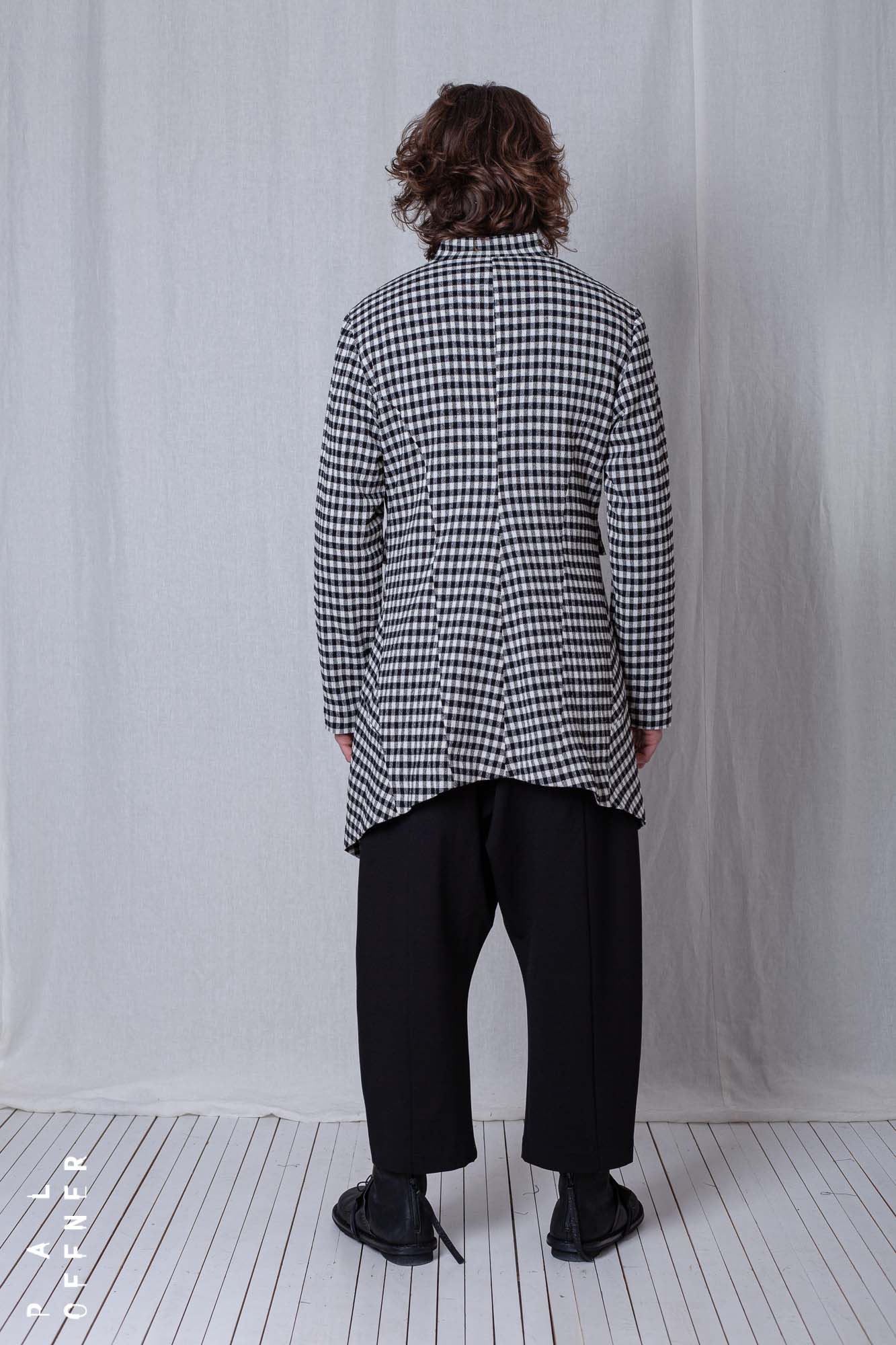 Penguin Coat_Checked Cotton Mix