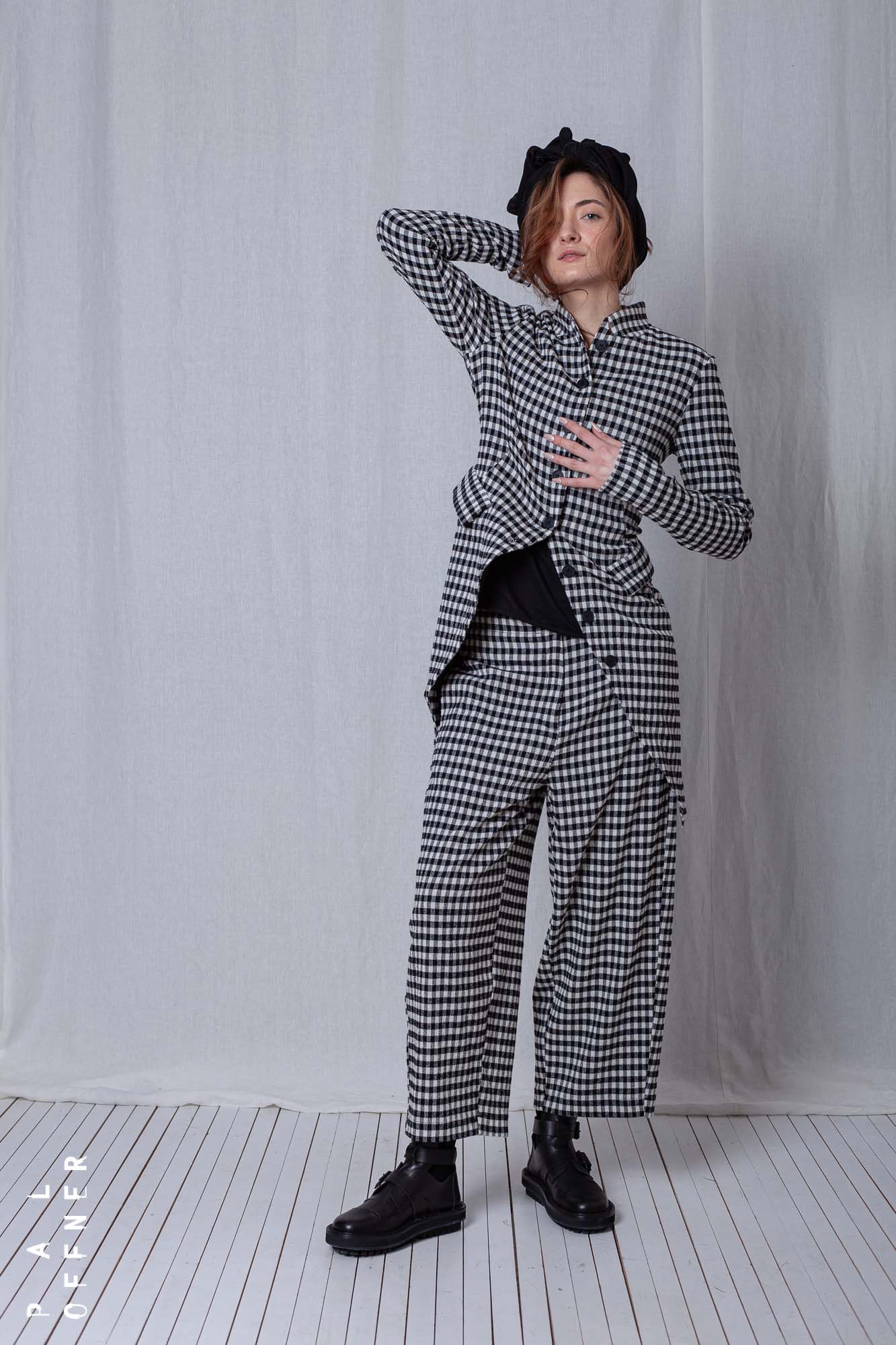 Penguin Coat_Checked Cotton Mix