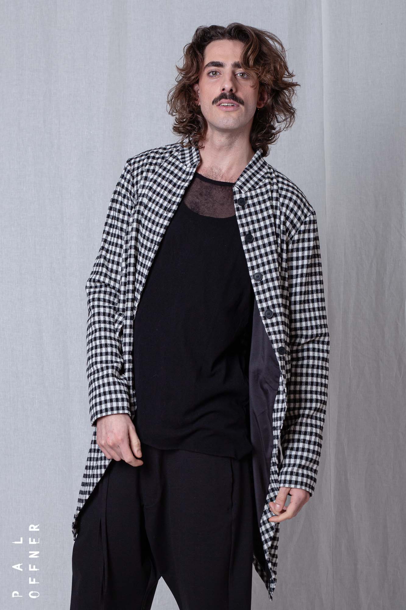 Penguin Coat_Checked Cotton Mix