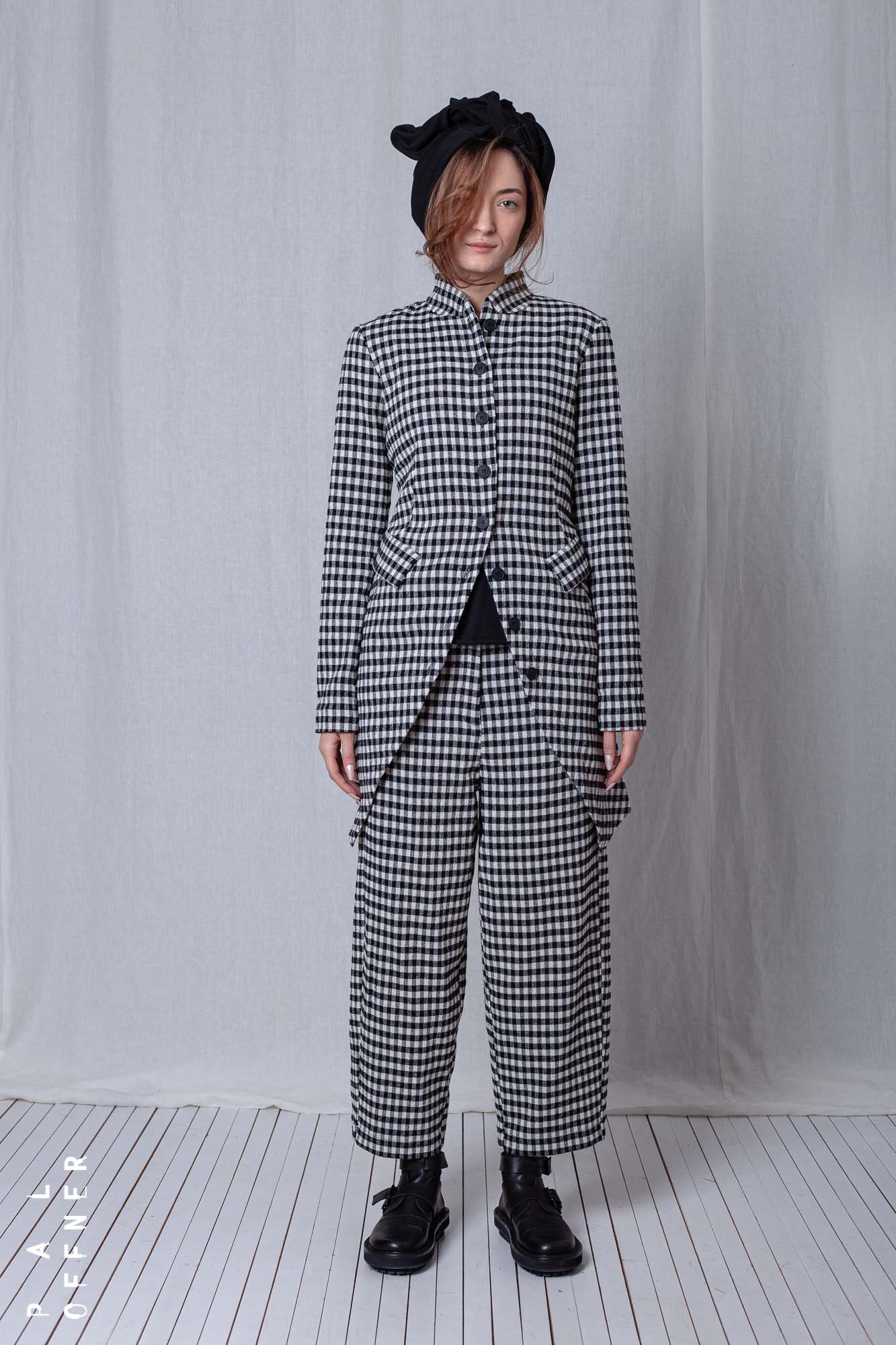 Penguin Coat_Checked Cotton Mix