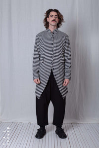 Penguin Coat_Checked Cotton Mix