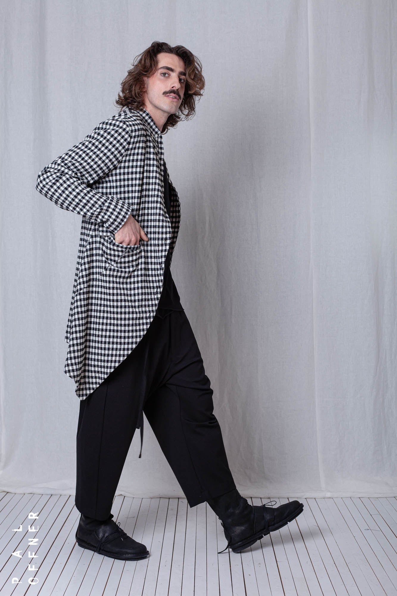 Penguin Coat_Checked Cotton Mix