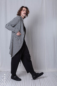 Penguin Coat_Checked Cotton Mix