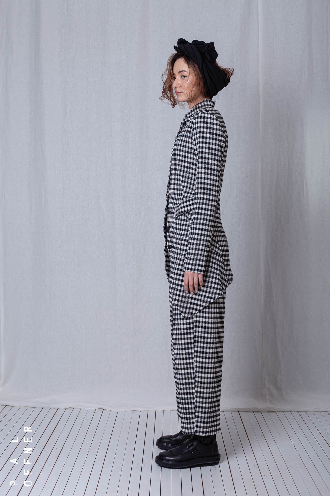 Penguin Coat_Checked Cotton Mix