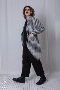 Penguin Coat_Checked Cotton Mix