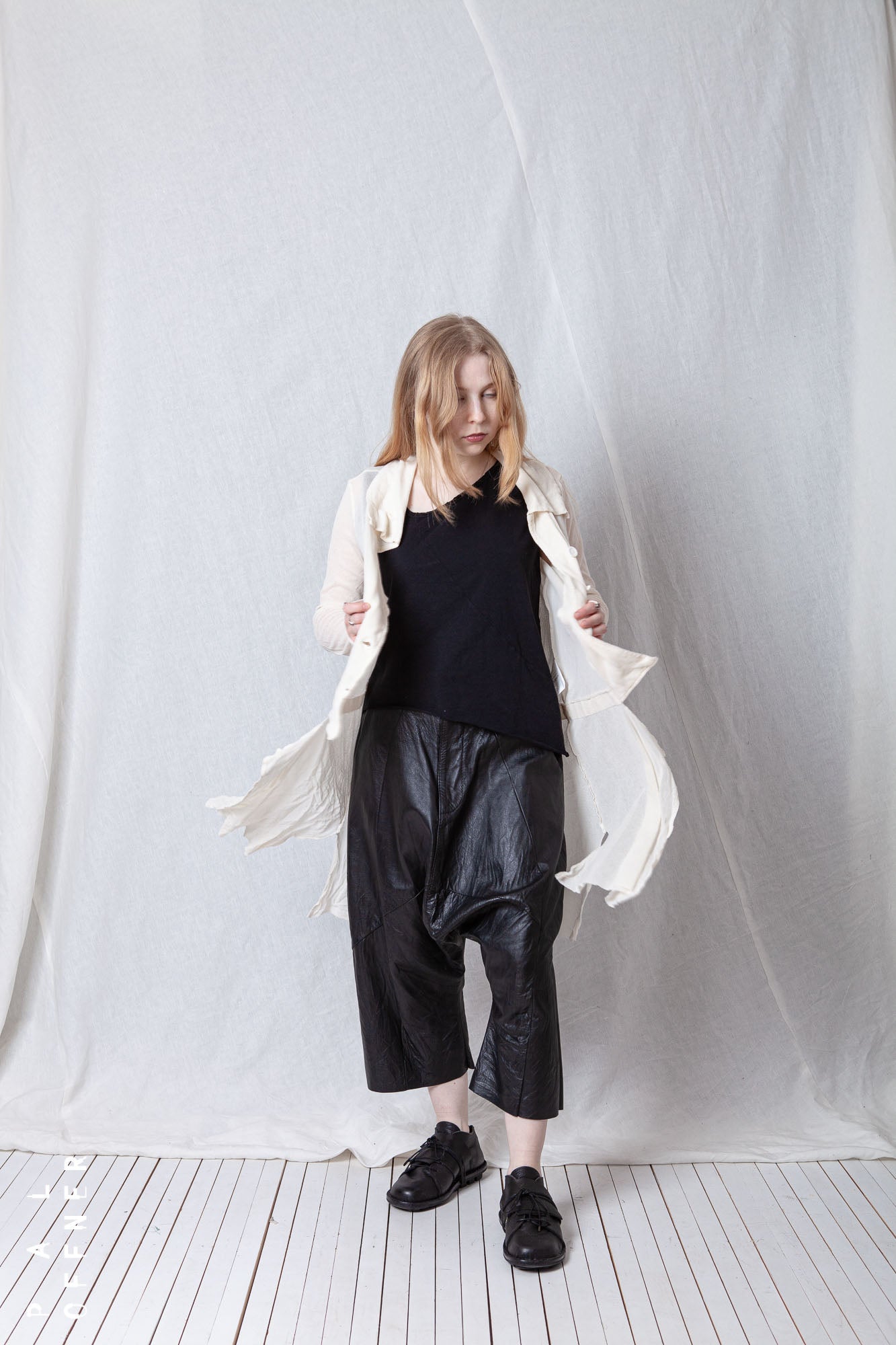 Sheer Draped Coat_Organic Cotton Mesh (GOTS)