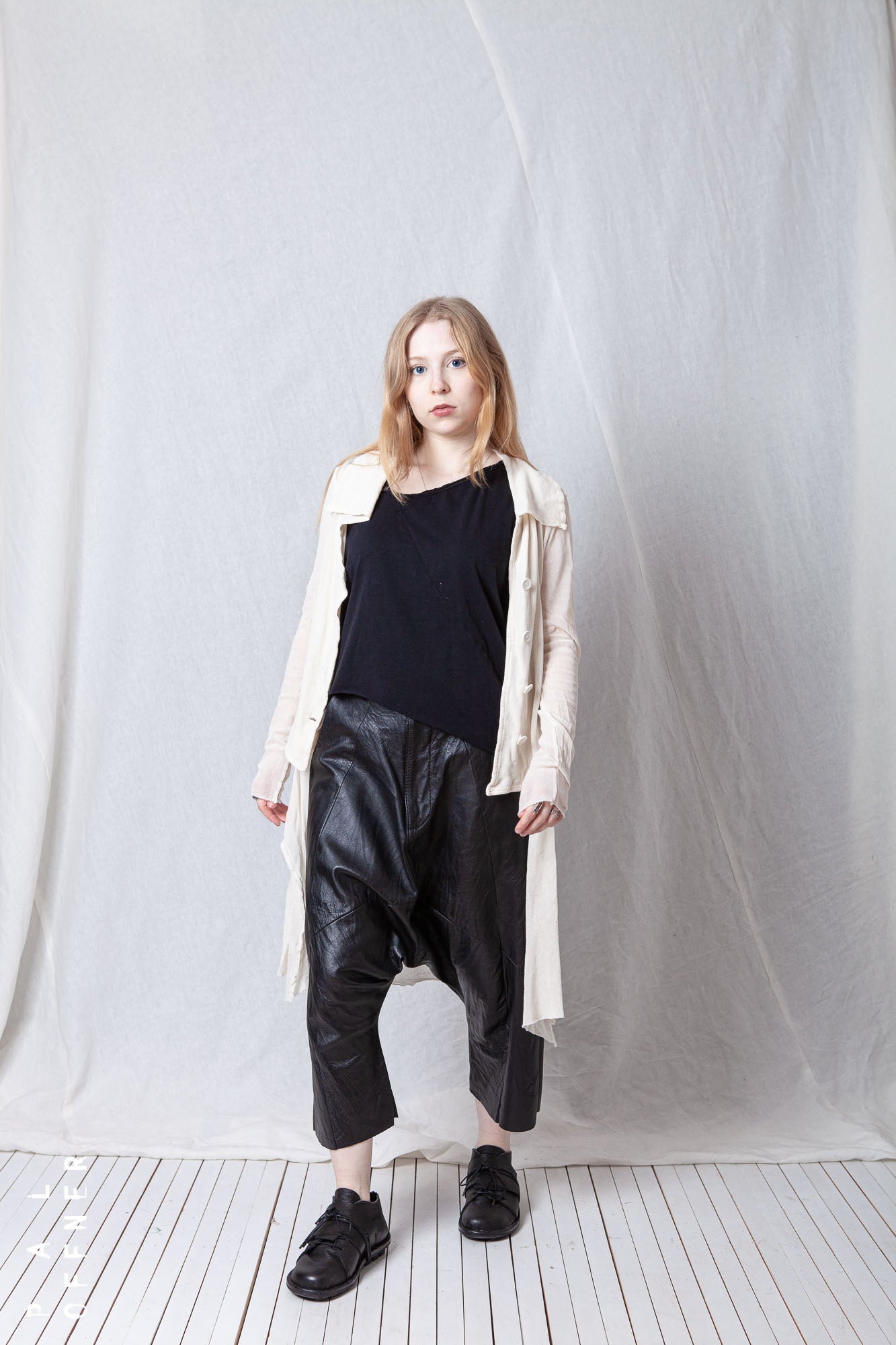 Sheer Draped Coat_Organic Cotton Mesh (GOTS)
