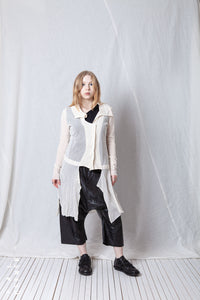 Sheer Draped Coat_Organic Cotton Mesh (GOTS)