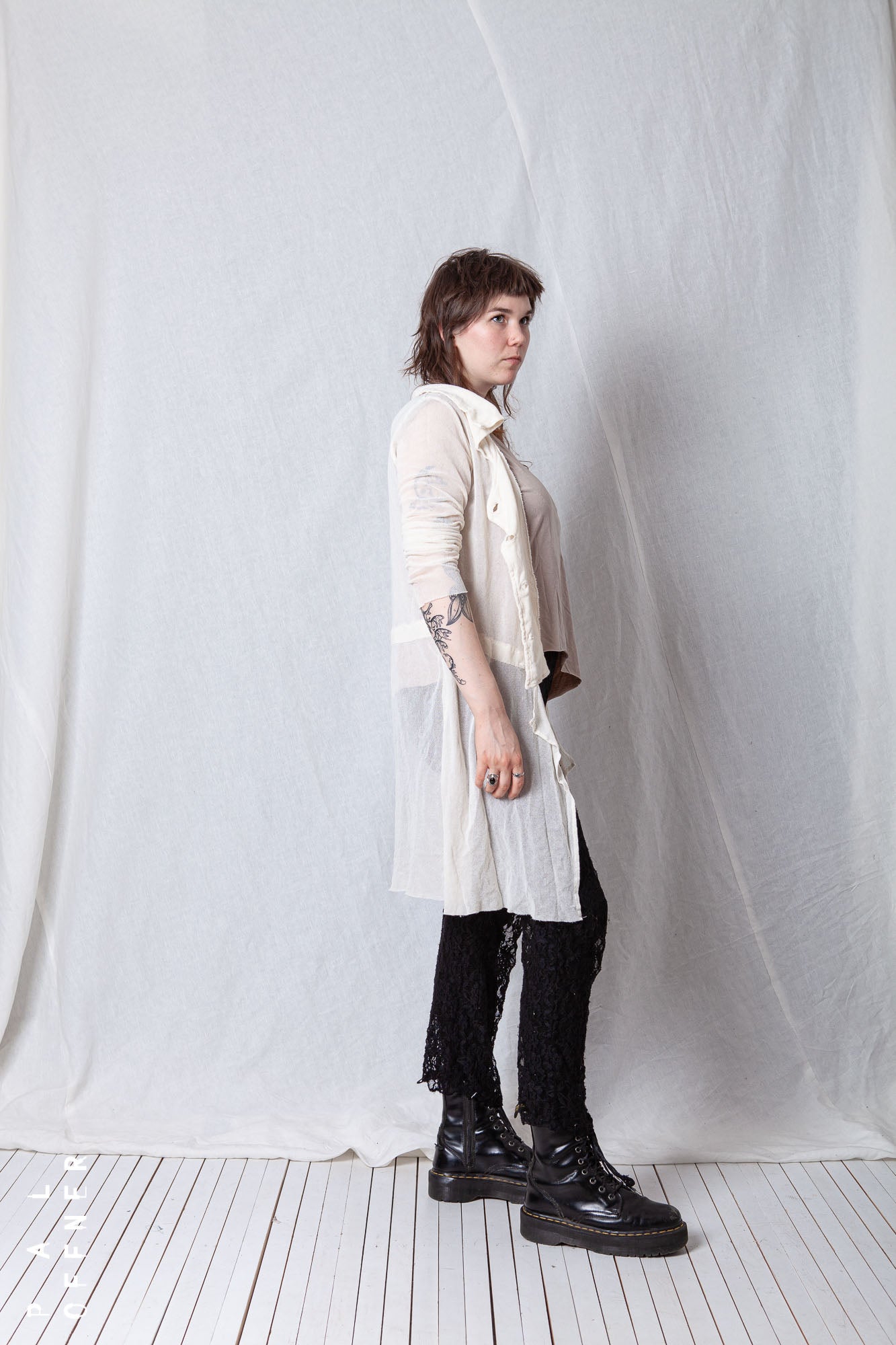 Sheer Draped Coat_Organic Cotton Mesh (GOTS)