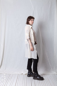 Sheer Draped Coat_Organic Cotton Mesh (GOTS)