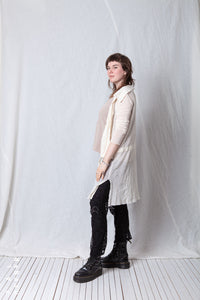 Sheer Draped Coat_Organic Cotton Mesh (GOTS)