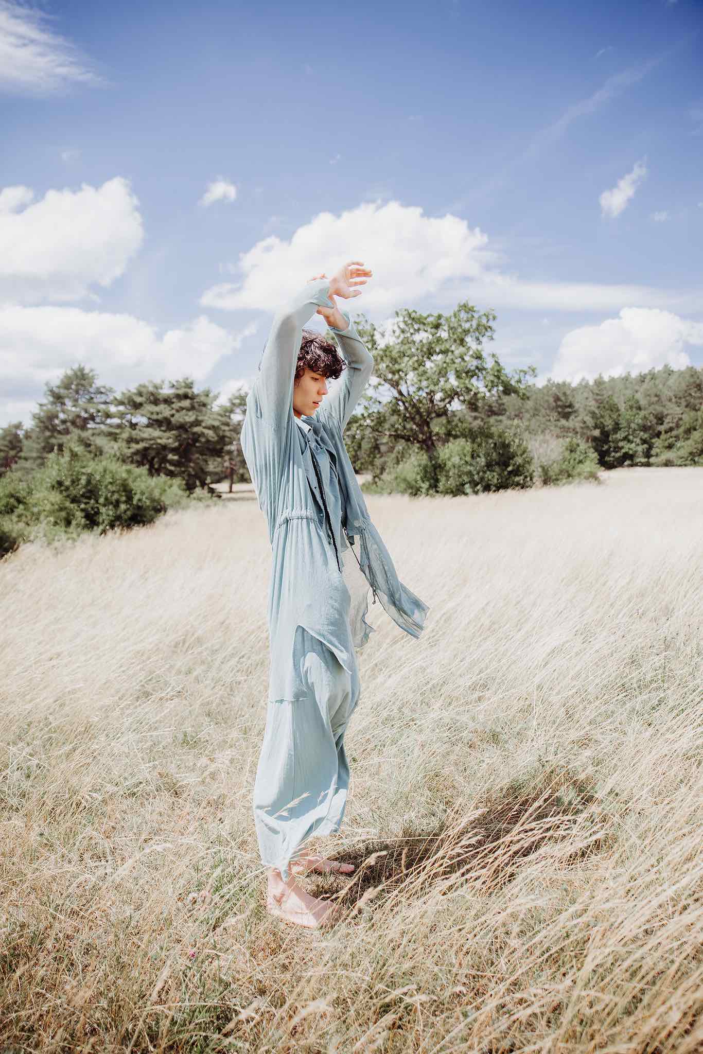 Sheer Draped Coat_Organic Cotton Mesh (GOTS)