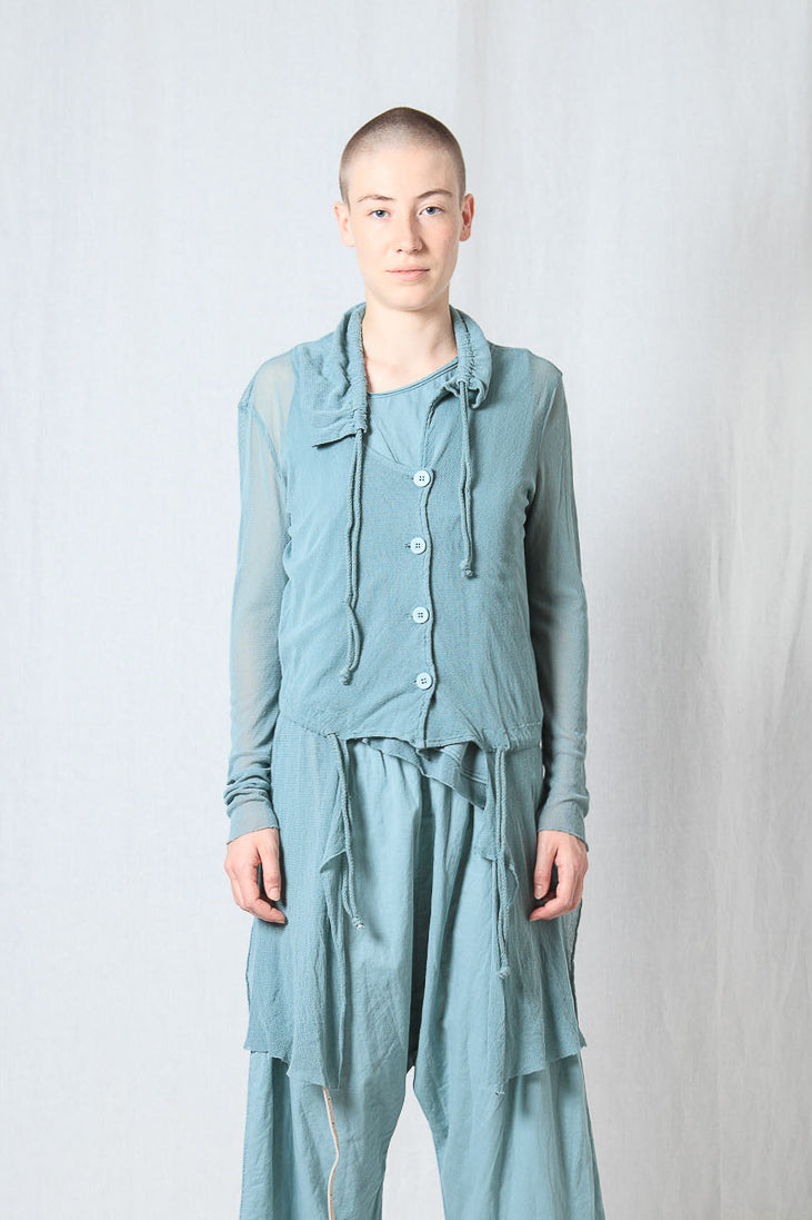Sheer Draped Coat_Organic Cotton Mesh (GOTS)