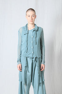 Sheer Draped Coat_Organic Cotton Mesh (GOTS)