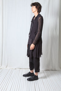 Sheer Draped Coat_Organic Cotton Mesh (GOTS)