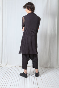 Sheer Draped Coat_Organic Cotton Mesh (GOTS)