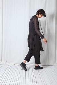 Sheer Draped Coat_Organic Cotton Mesh (GOTS)