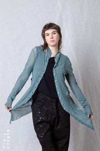 Sheer Penguin Coat Polka Dots_Organic Cotton Mesh