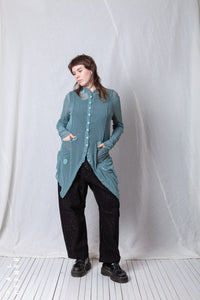 Sheer Penguin Coat Polka Dots_Organic Cotton Mesh