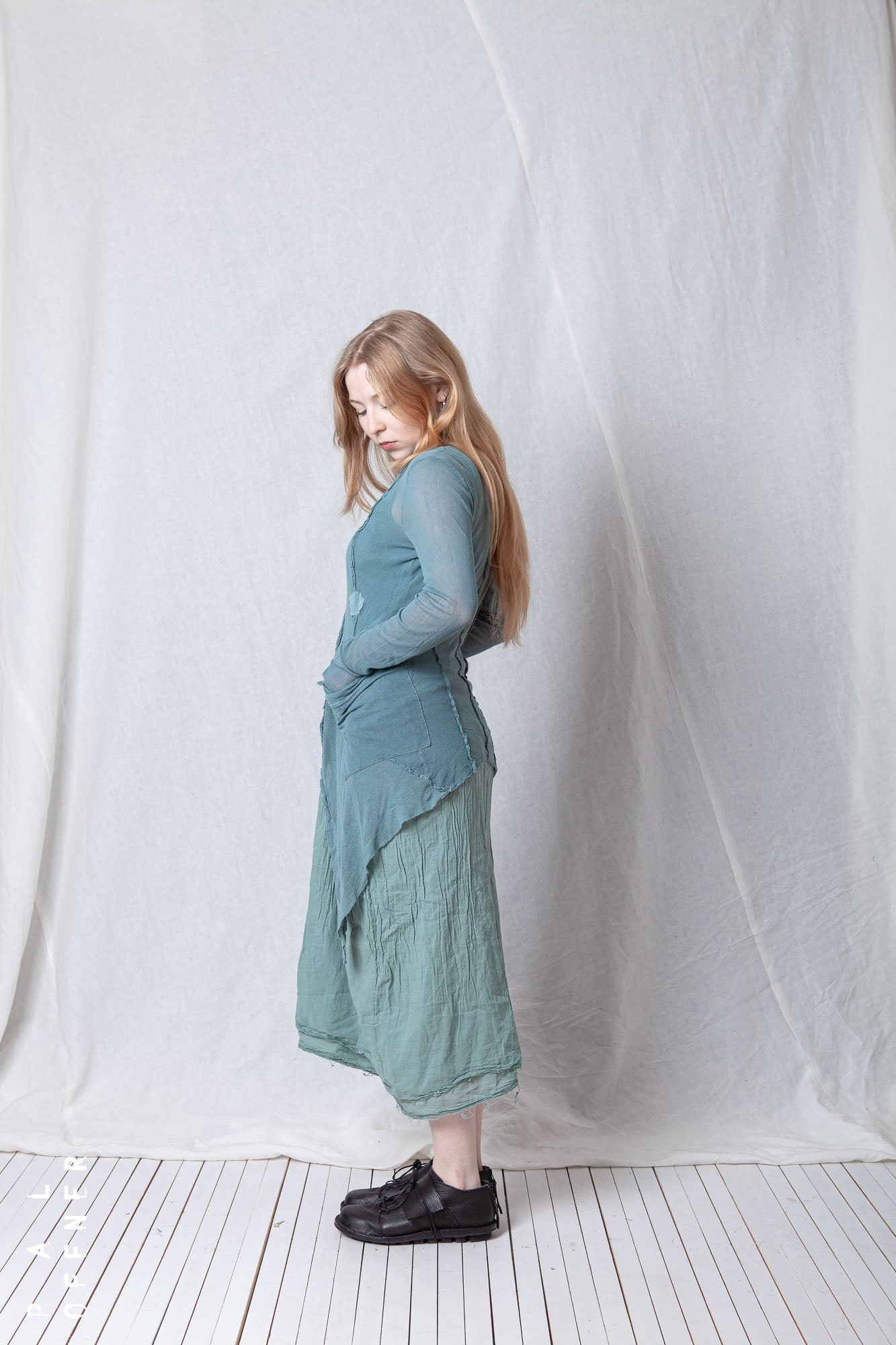 Sheer Penguin Coat Polka Dots_Organic Cotton Mesh