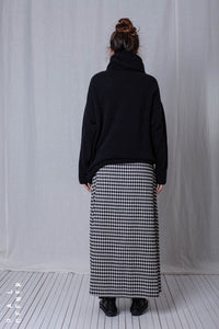 Skirt_Checked Cotton Mix
