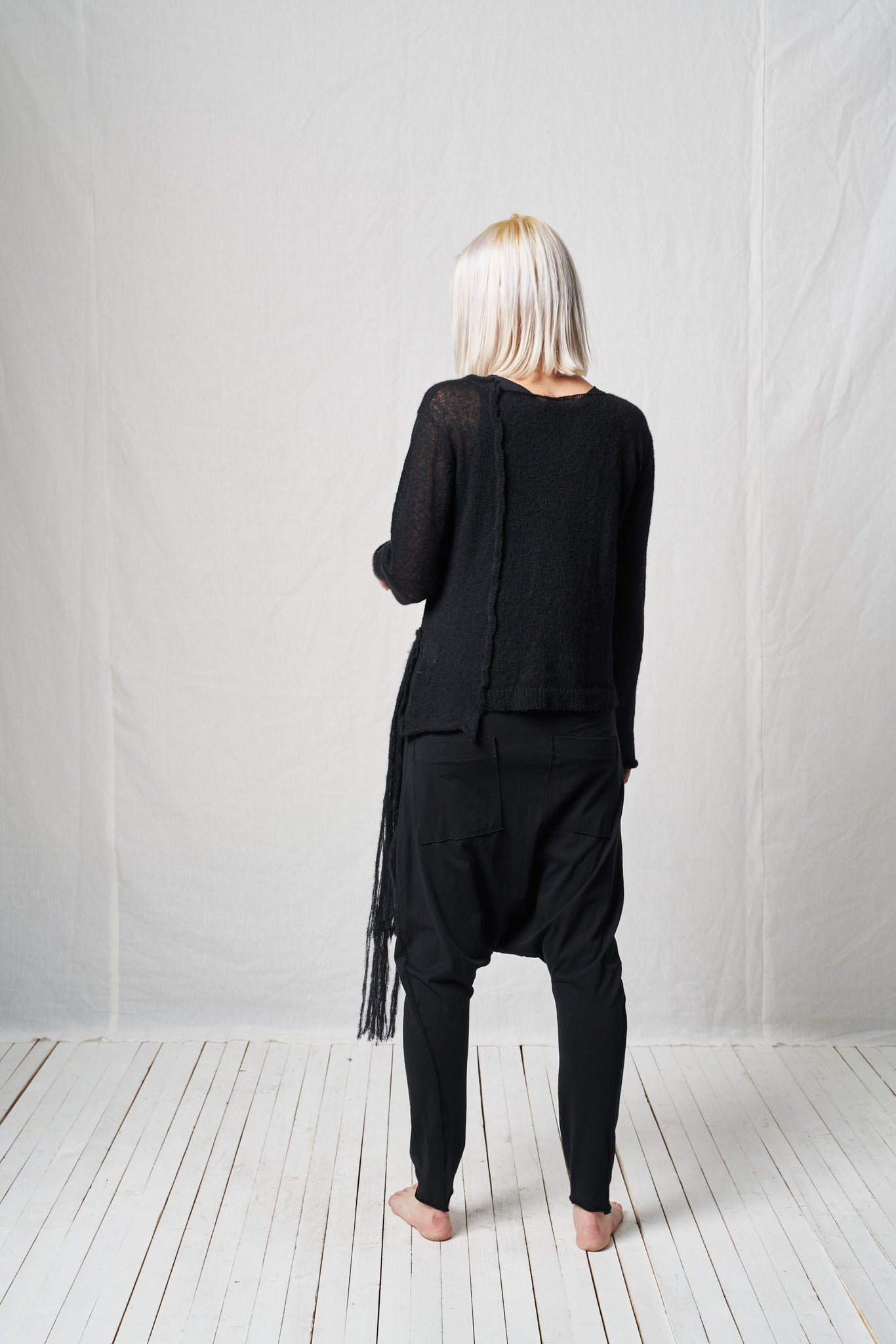Slim Fringes Pullover_Light Mohair Alpaca Knit