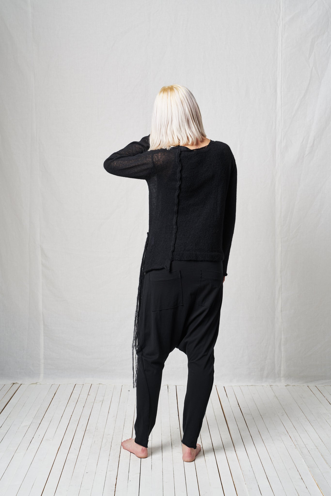 Slim Fringes Pullover_Light Mohair Alpaca Knit