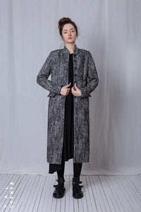 Straight Coat_Herringbone Cotton Mix