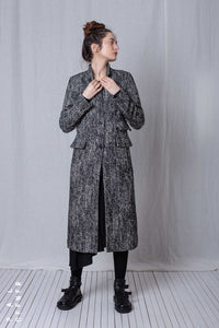 Straight Coat_Herringbone Cotton Mix