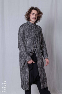 Straight Coat_Herringbone Cotton Mix