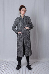 Straight Coat_Herringbone Cotton Mix